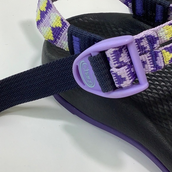 Chaco adjustable Adventure purple yellow hiking Sandals ZX2 size 2 EUC - Picture 11 of 15